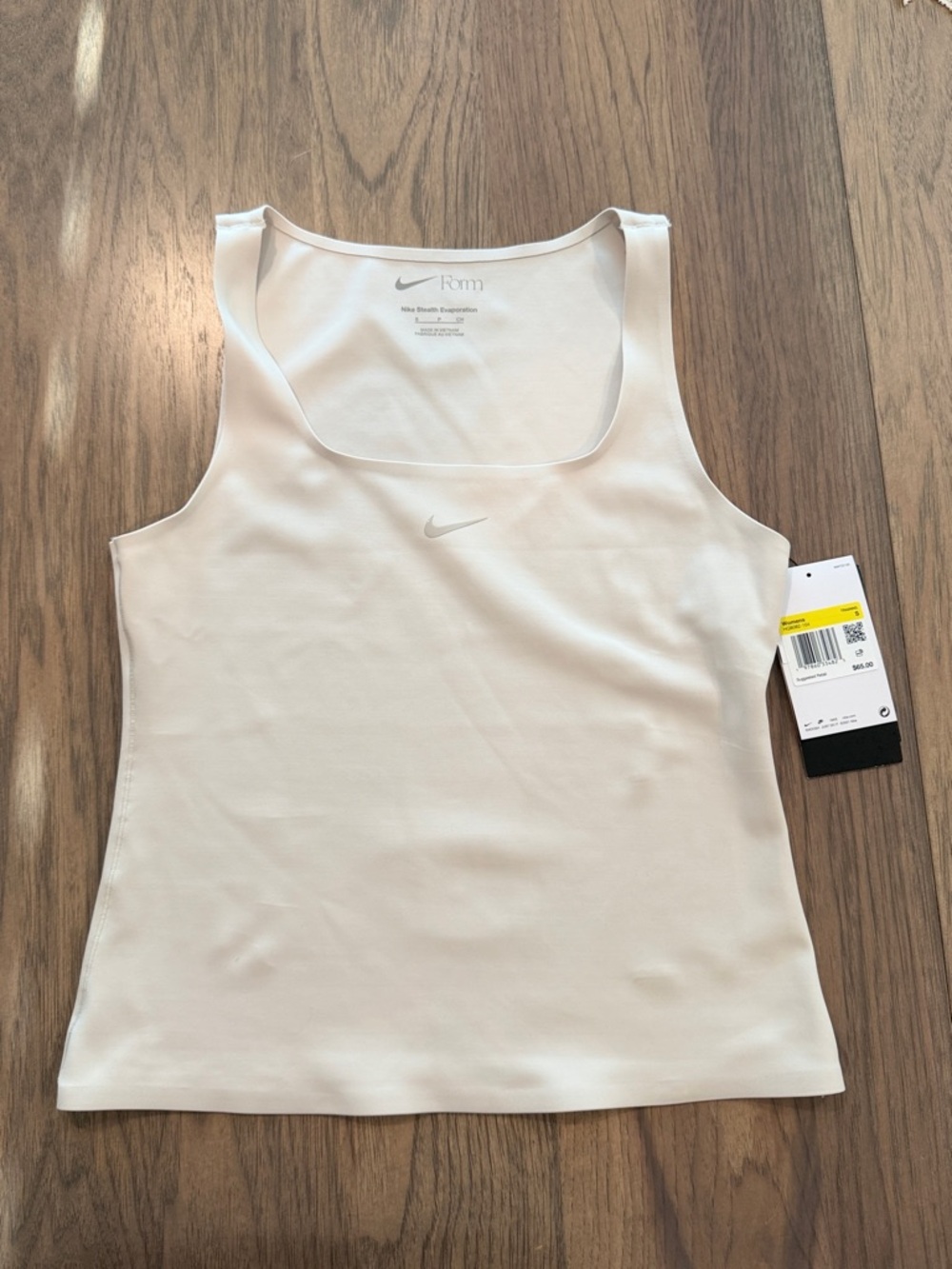 Nike White Square Neck Athletic Tank Top